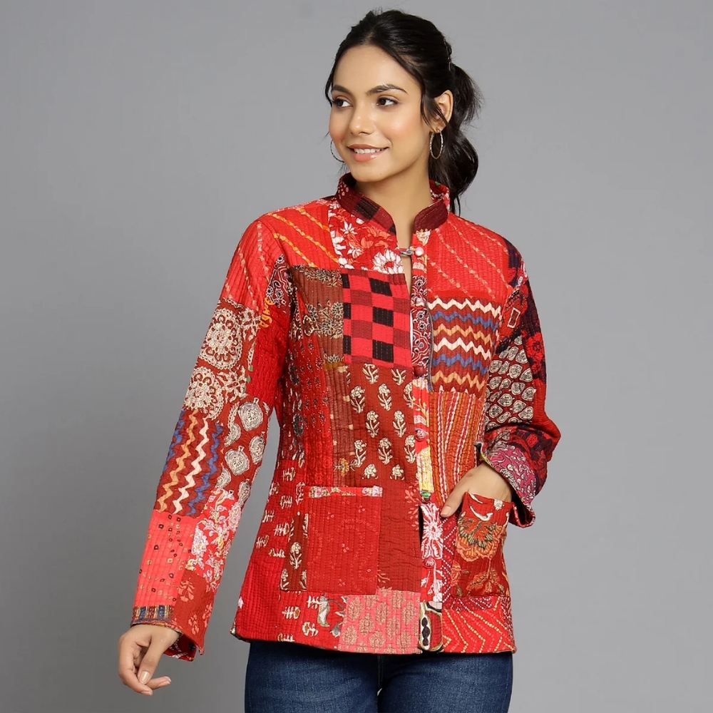 Handmade Cotton Quilted Jacket Reversible Coat